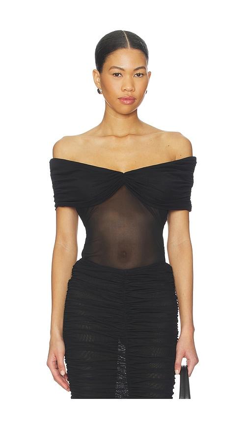 SEROYA Imelda Mesh Top in Black by SEROYA