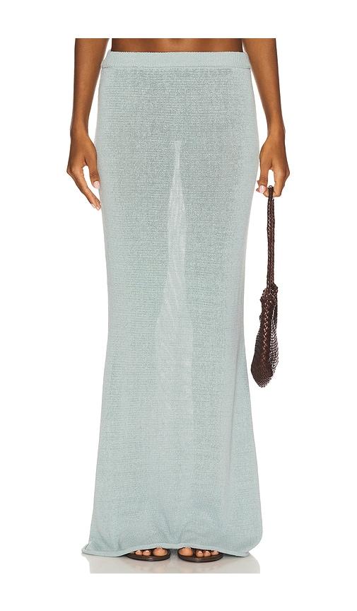 SEROYA Kora Knit Maxi Skirt in Blue by SEROYA