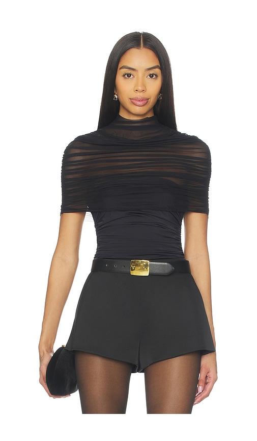 SEROYA Laila Mesh Top in Black by SEROYA