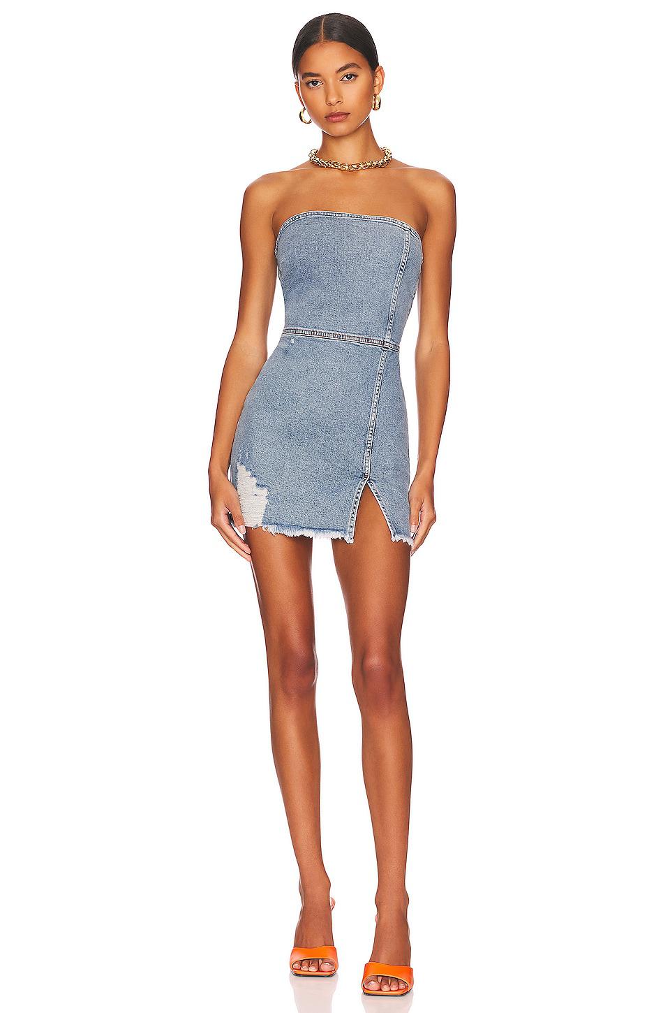 SEROYA Leighton Dress in Denim-Medium by SEROYA