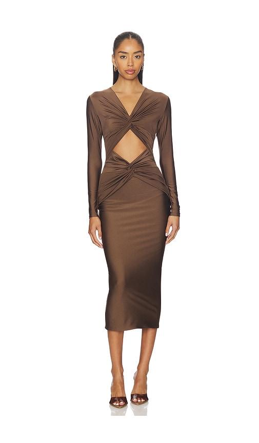 SEROYA Maida Dress in Brown by SEROYA