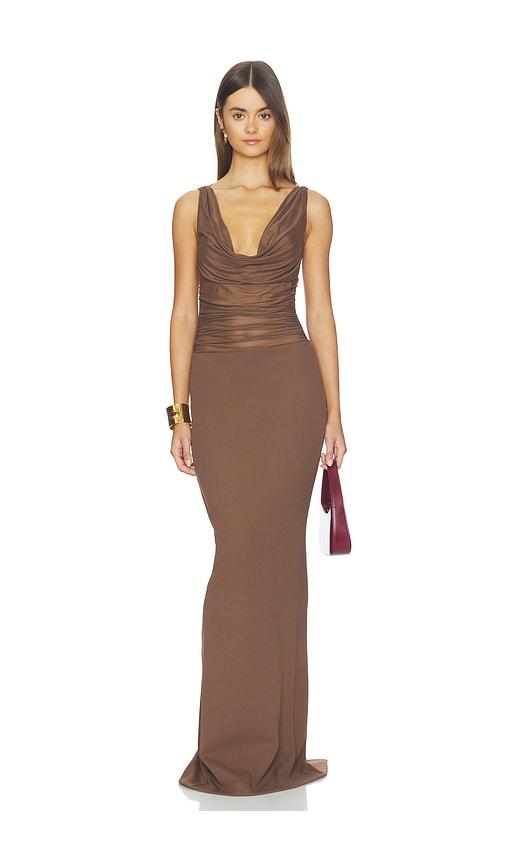 SEROYA Marla Dress in Brown by SEROYA
