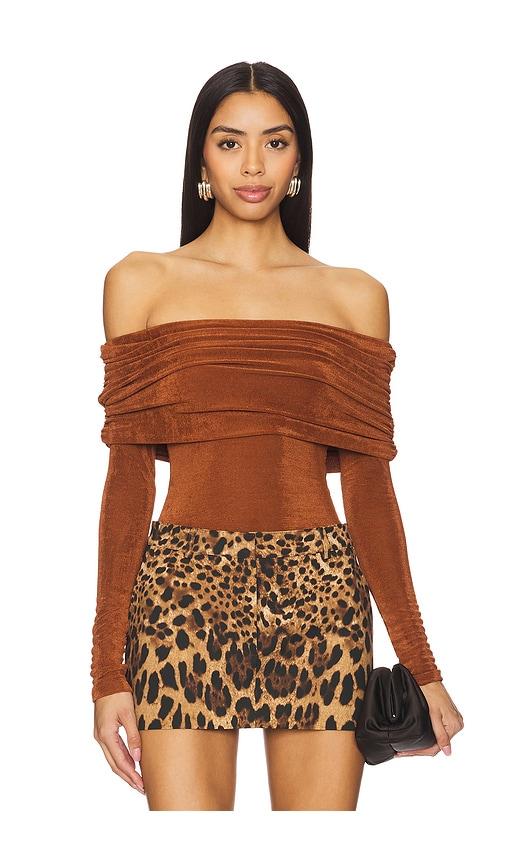 SEROYA Nora Top in Brown by SEROYA