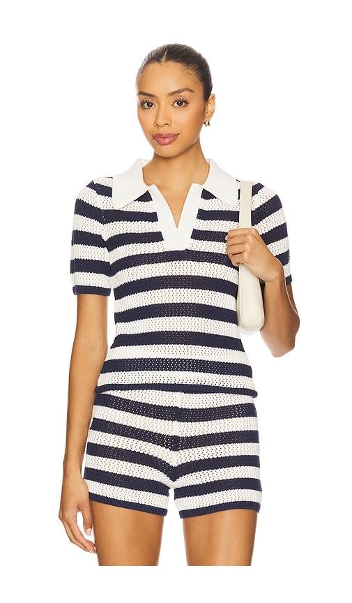 SEROYA Pax Polo Top in Navy by SEROYA