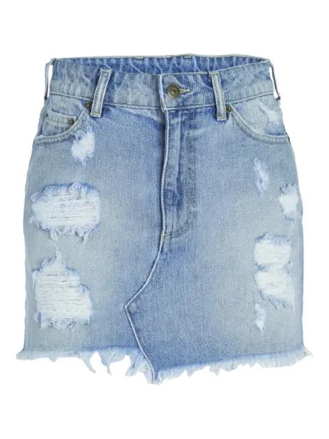 distressed frayed mini skirt by SEROYA