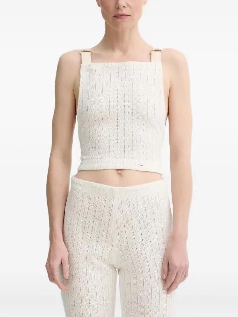 cable-knit strap jumpsuit by SESSUN