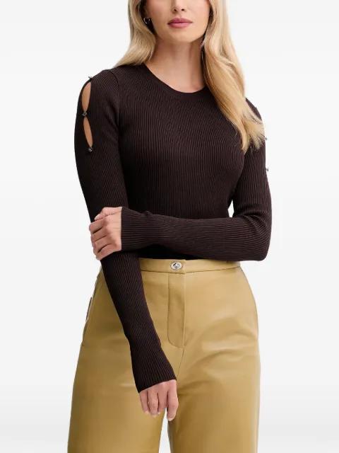 cut-out knitted top by SESSUN