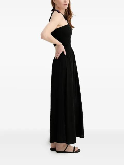 smocked halterneck maxi dress by SESSUN