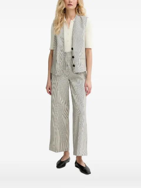 striped buttoned waistcoat by SESSUN