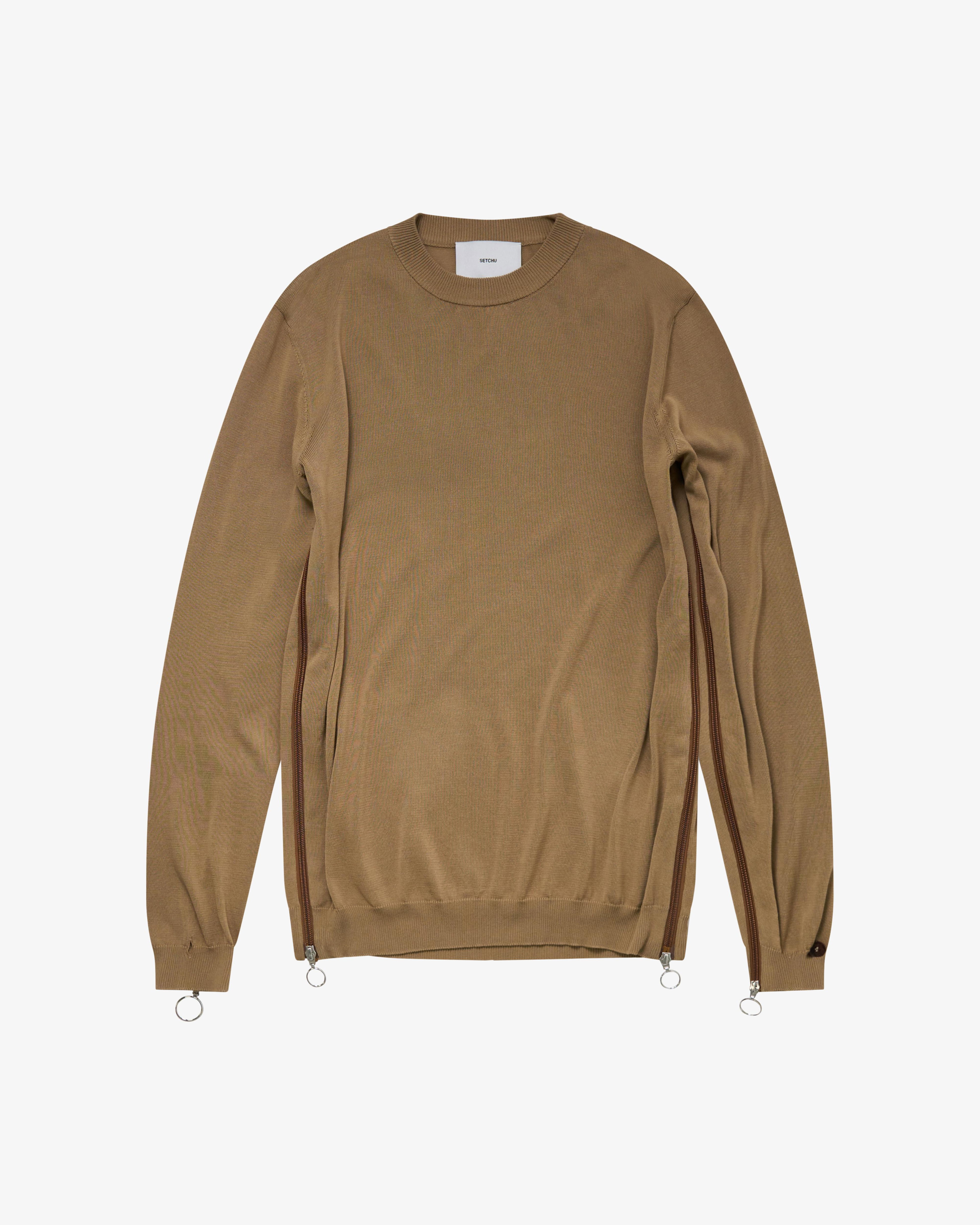 SETCHU - Women's Cotton Crew Neck Knit - (Beige) by SETCHU