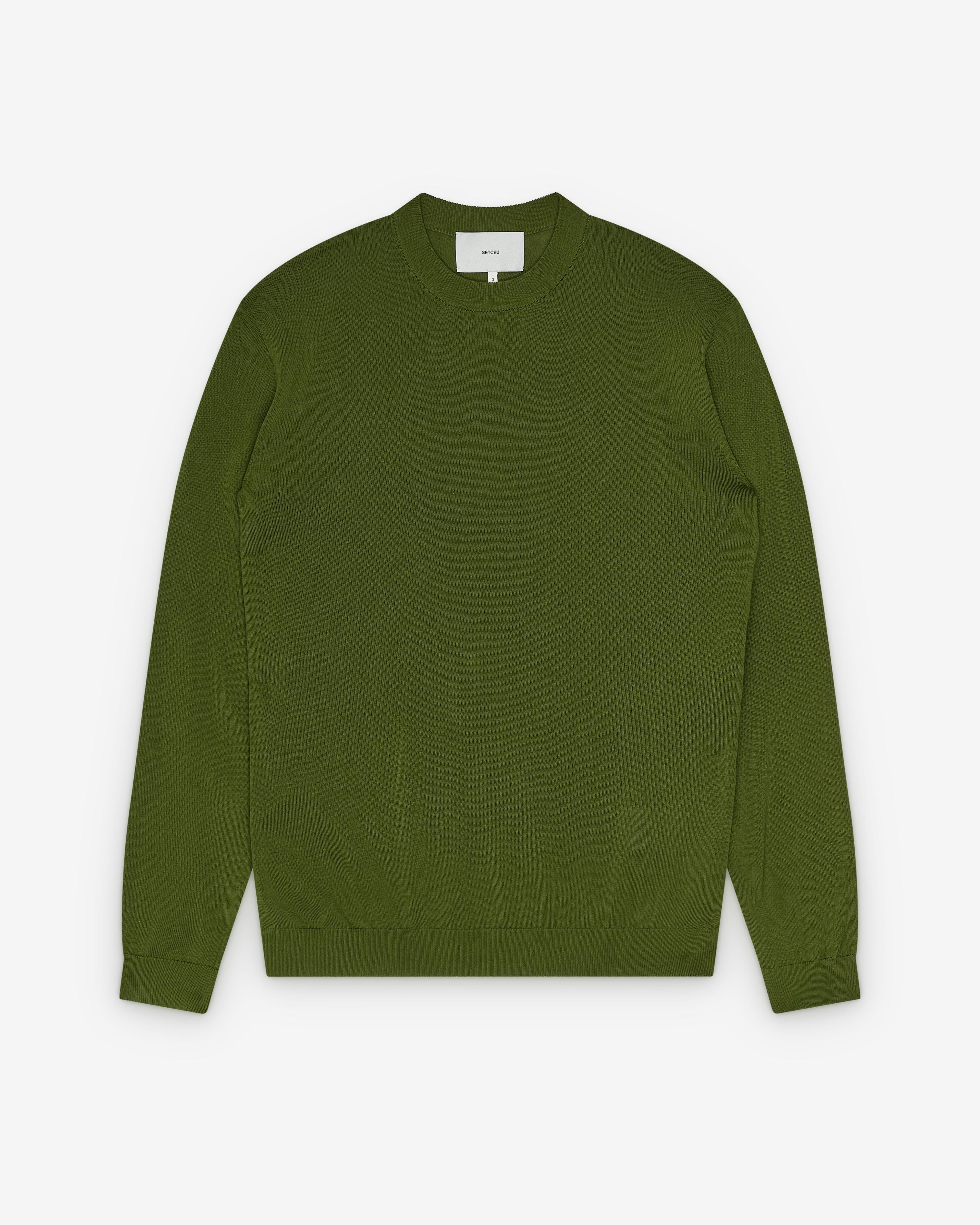 Setchu - Men's Cotton Crewneck - (Safari Green) by SETCHU