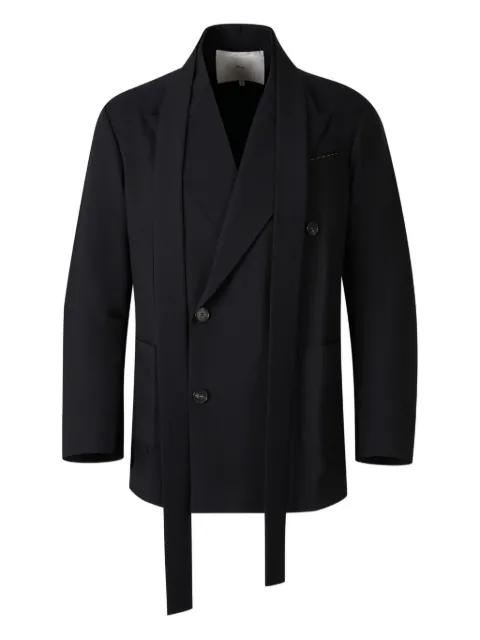 double-breasted tie-detail blazer by SETCHU