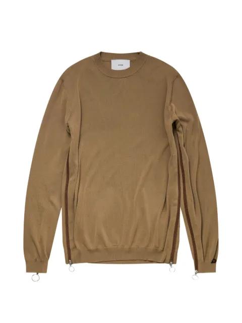 zip-detail knit sweater by SETCHU