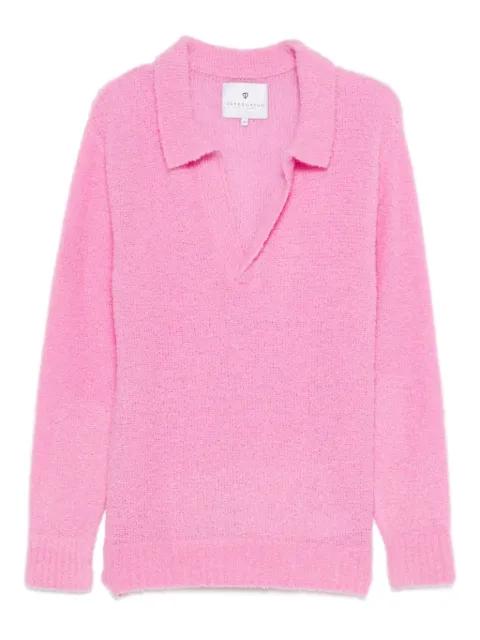 polo-collar V-neck sweater by SEVEN GAUGE