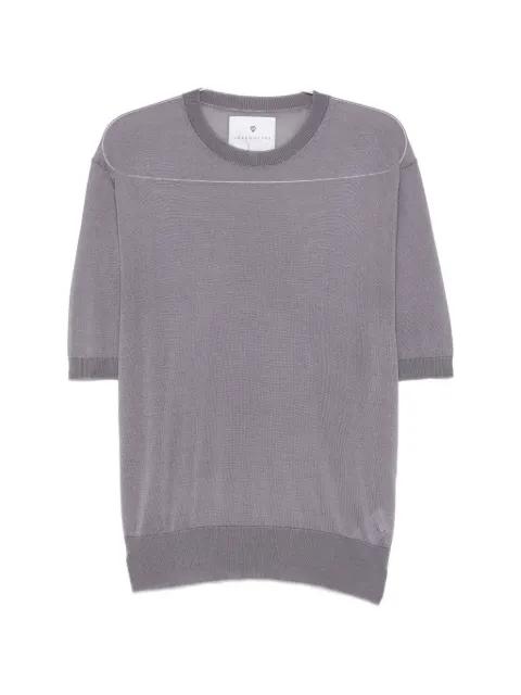 short-sleeve ribbed-trim sweater by SEVEN GAUGE