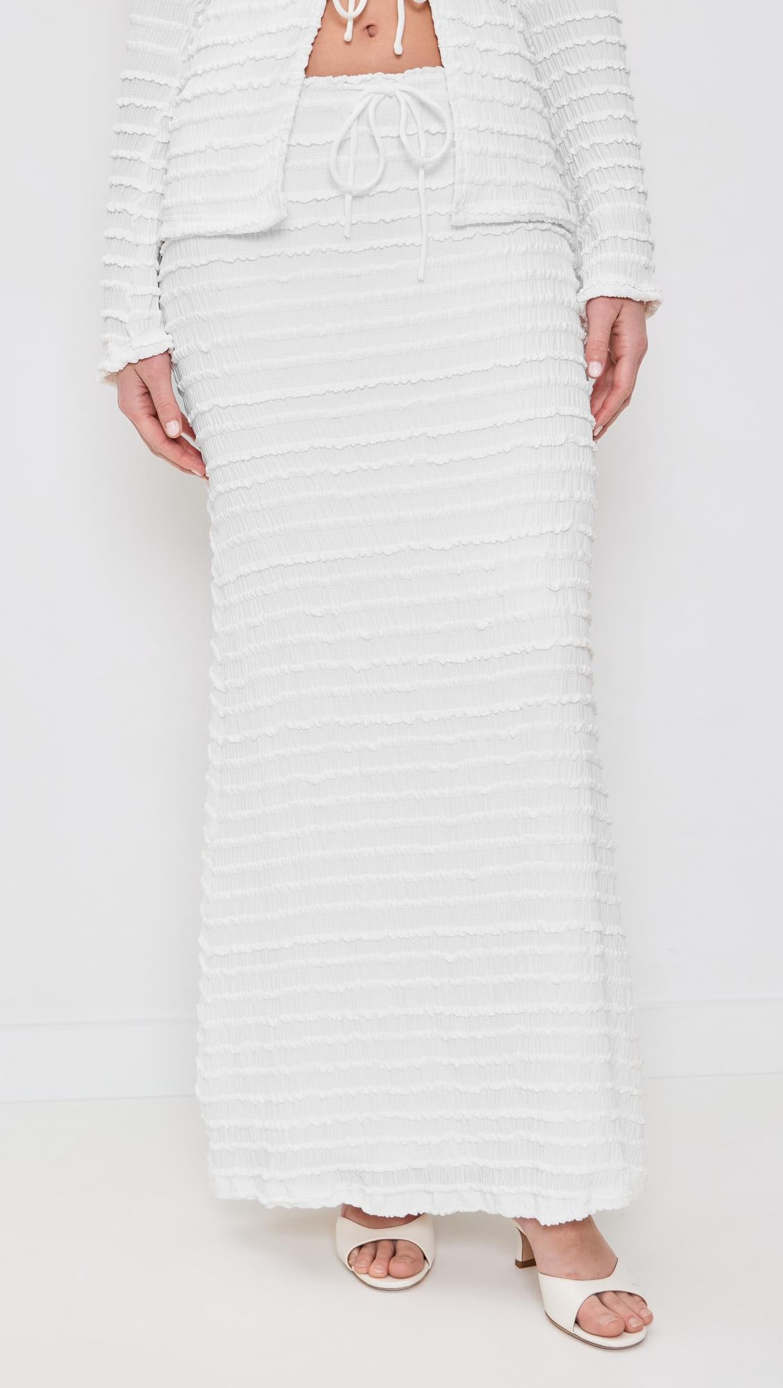 Adalee Ruffle Texture Maxi Skirt by SEVEN WONDERS