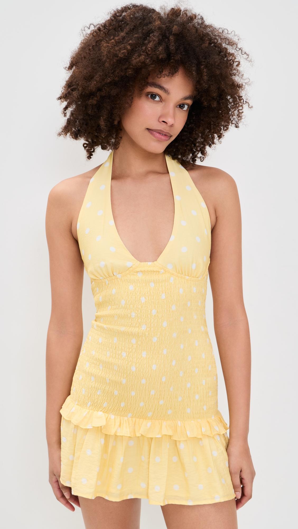 Fleur Shirred Halter Mini Dress by SEVEN WONDERS