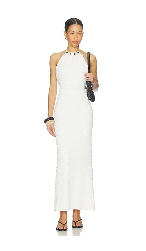 SEVEN WONDERS Adalee Ruffle Texture Maxi Dress in White by SEVEN WONDERS