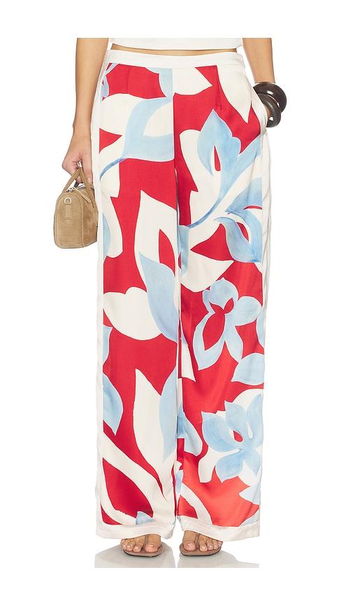 SEVEN WONDERS Amoree Wide Leg Palazzo Pant in Red, Baby Blue by SEVEN WONDERS