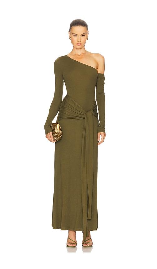 SEVEN WONDERS Bianca One Shoulder Maxi Dress in Green by SEVEN WONDERS