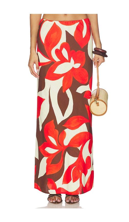 SEVEN WONDERS Billie Maxi Skirt in Amoree Chocolate in Red by SEVEN WONDERS