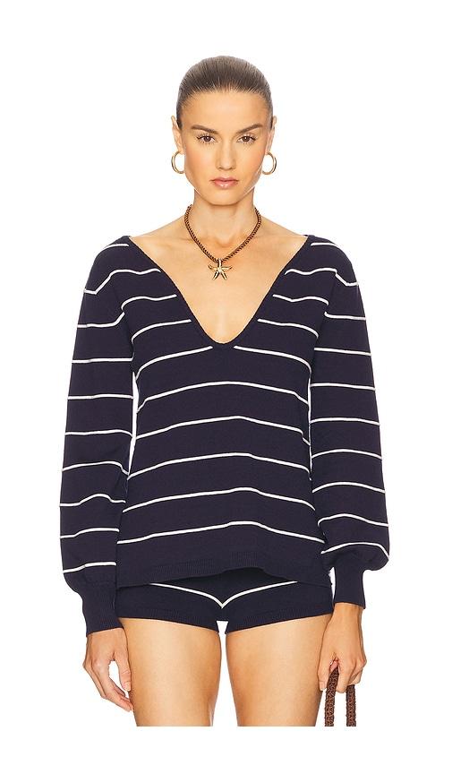 SEVEN WONDERS Eleonora Sleeved Top in Navy by SEVEN WONDERS