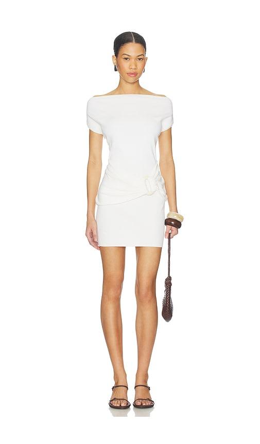 SEVEN WONDERS Kamryn Side Tie Knit Mini Dress in Cream by SEVEN WONDERS