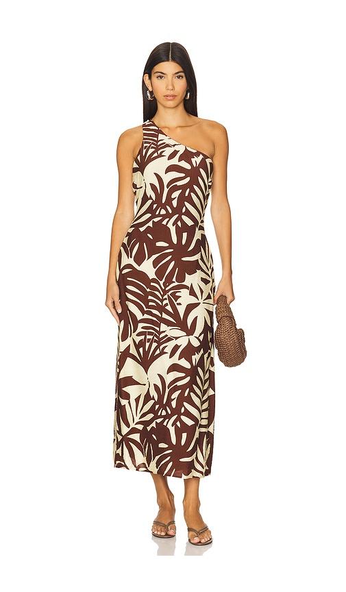 SEVEN WONDERS Matelo Midi Dress in Brown by SEVEN WONDERS