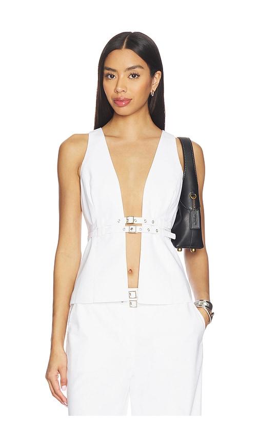 SEVEN WONDERS Zaylee Buckle Vest in White by SEVEN WONDERS