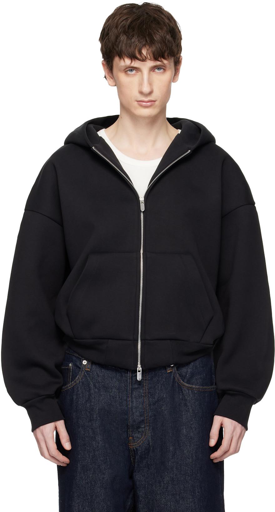 Black V2 Zipped Hoodie by SEVENTH