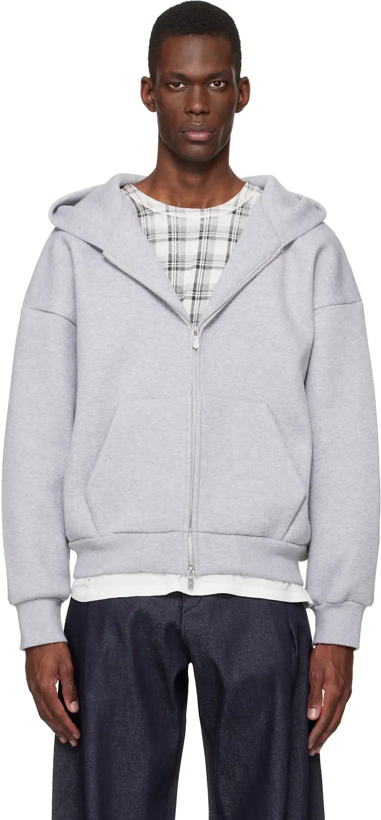 Gray V2 Zipped Hoodie by SEVENTH