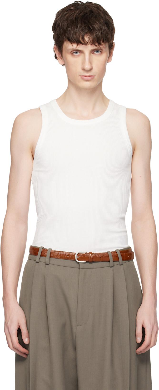 White Base Rib Tank Top by SEVENTH