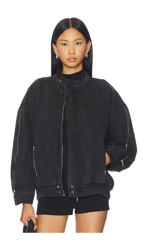 Seventy + Mochi Oversized Juno Zip Jacket in Black by SEVENTY + MOCHI