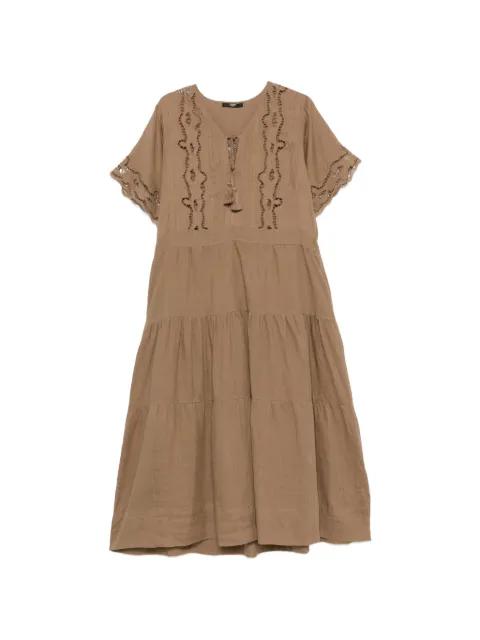 broderie-anglaise tiered midi dress by SEVENTY