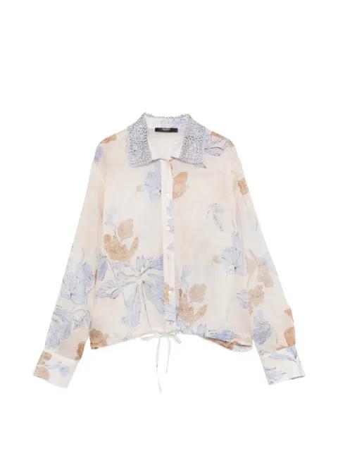 floral crocheted collar top by SEVENTY
