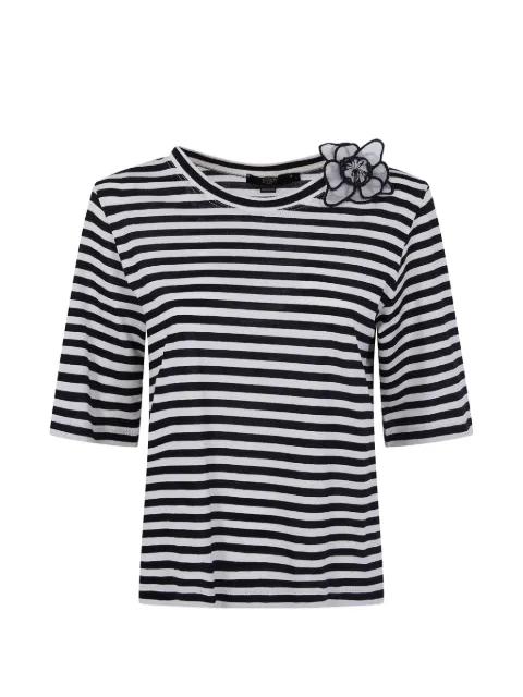 floral-detail striped T-shirt by SEVENTY
