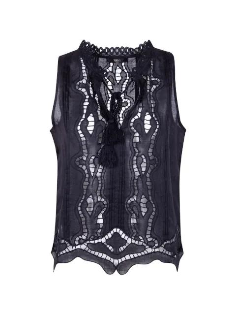 openwork lace ramie top by SEVENTY