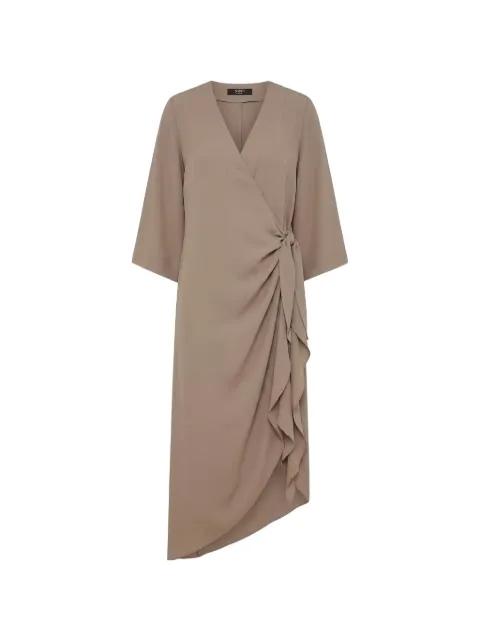 ruffled wrap-style midi dress by SEVENTY