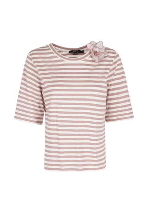 striped floral-detail top by SEVENTY