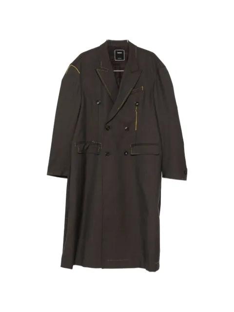 contrast-stitch double-breasted coat by SEWMOD