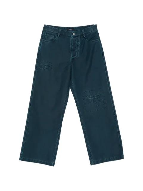 patch-detail garment-dyed jeans by SEWMOD