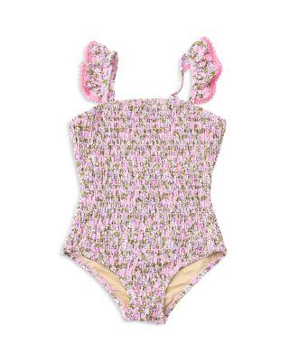 Girls' Blushing Blooms Smocked One Piece Swimsuit - Little Kid by SHADE CRITTERS