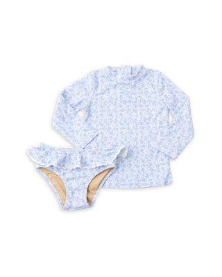 Girls' Coastal Garden Floral Rashguard Two Piece Swimsuit - Little Kid by SHADE CRITTERS