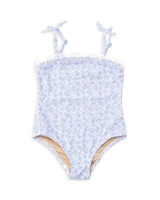 Girls' Crochet Trim Coastal Garden Swimsuit - Little Kid by SHADE CRITTERS