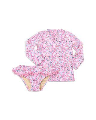 Girls' Ditsy Floral Rashguard Two Piece Swimsuit - Little Kid by SHADE CRITTERS