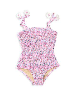 Girls' Smocked Ditsy Floral Swimsuit - Little Kid by SHADE CRITTERS