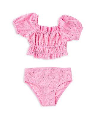 Girls' Smocked Eyelet Two Piece Swimsuit - Little Kid by SHADE CRITTERS