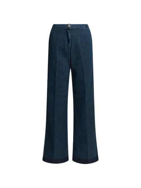 pressed-crease wide-leg jeans by SHAFT JEANS