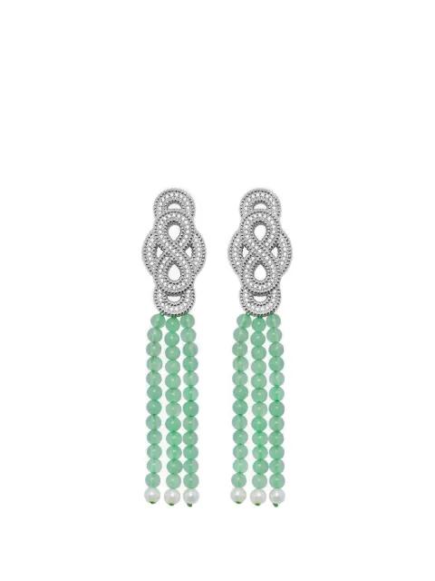 Infinite Knot beaded earrings by SHANGHAI TANG