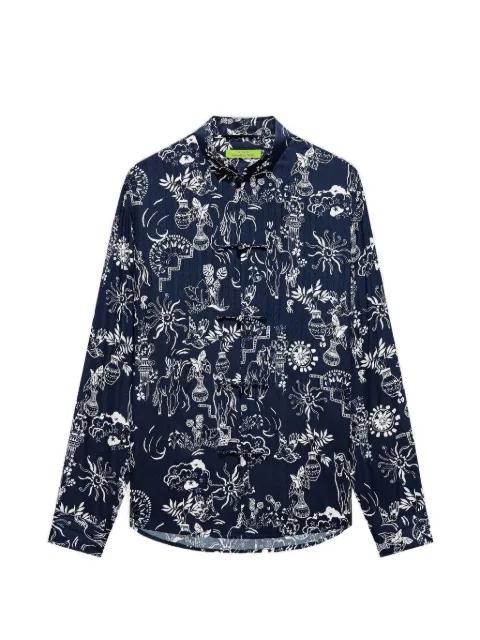 Tang graphic-print jacquard shirt by SHANGHAI TANG